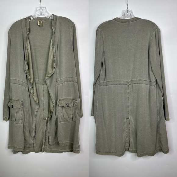 XCVI Green Open Front Utility Jacket Size Small - Picture 1 of 8